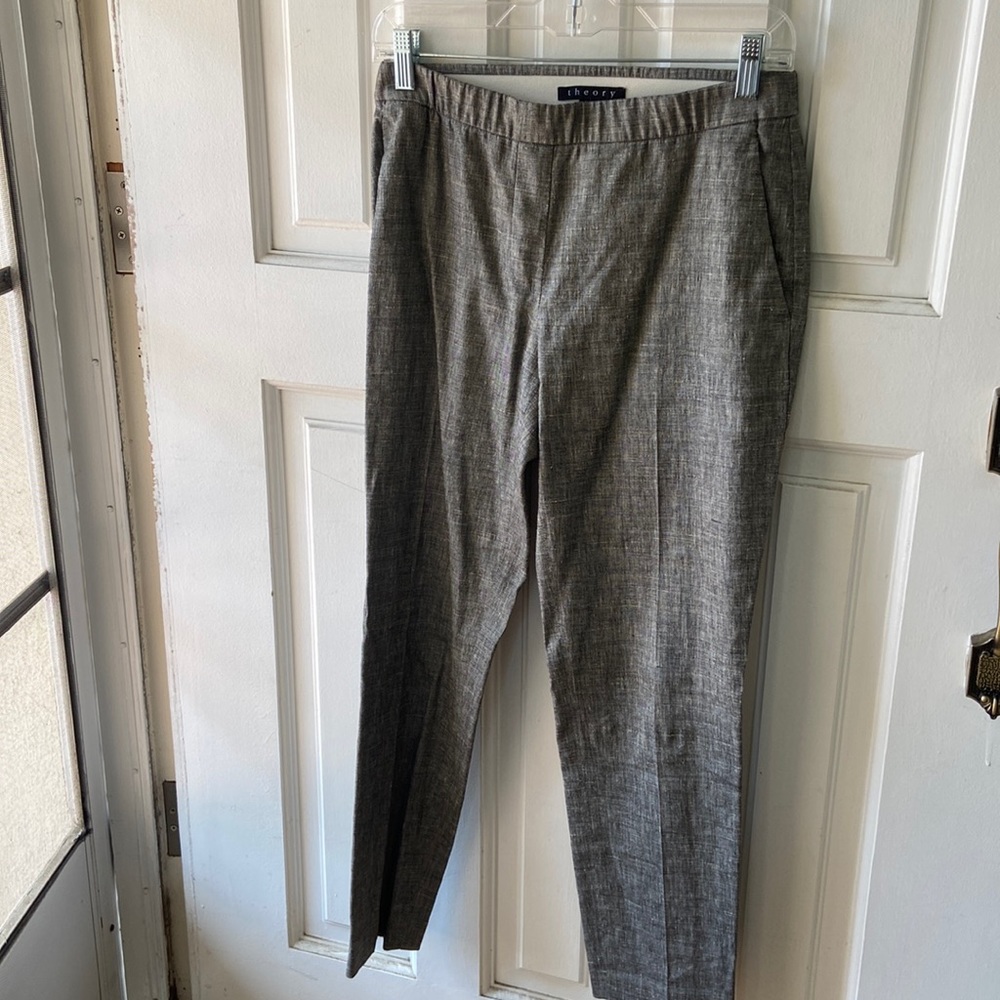 Gray Theory trousers with elastic waistband.